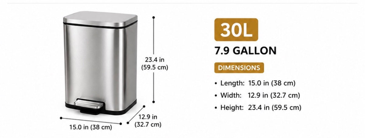 Stainless Steel Step Trash Can