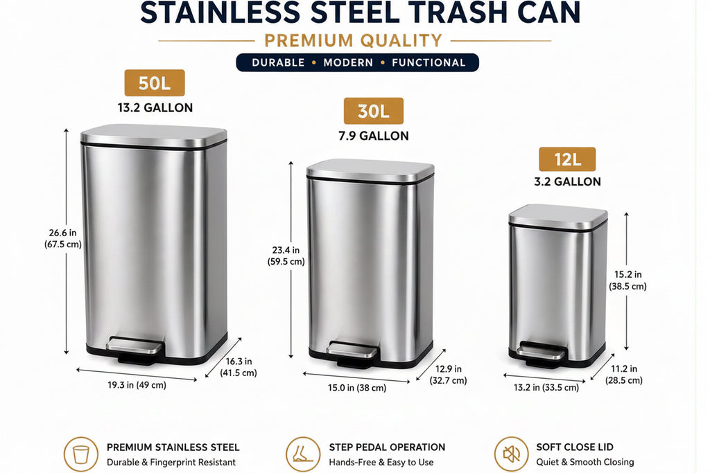 Stainless Steel Step Trash Can