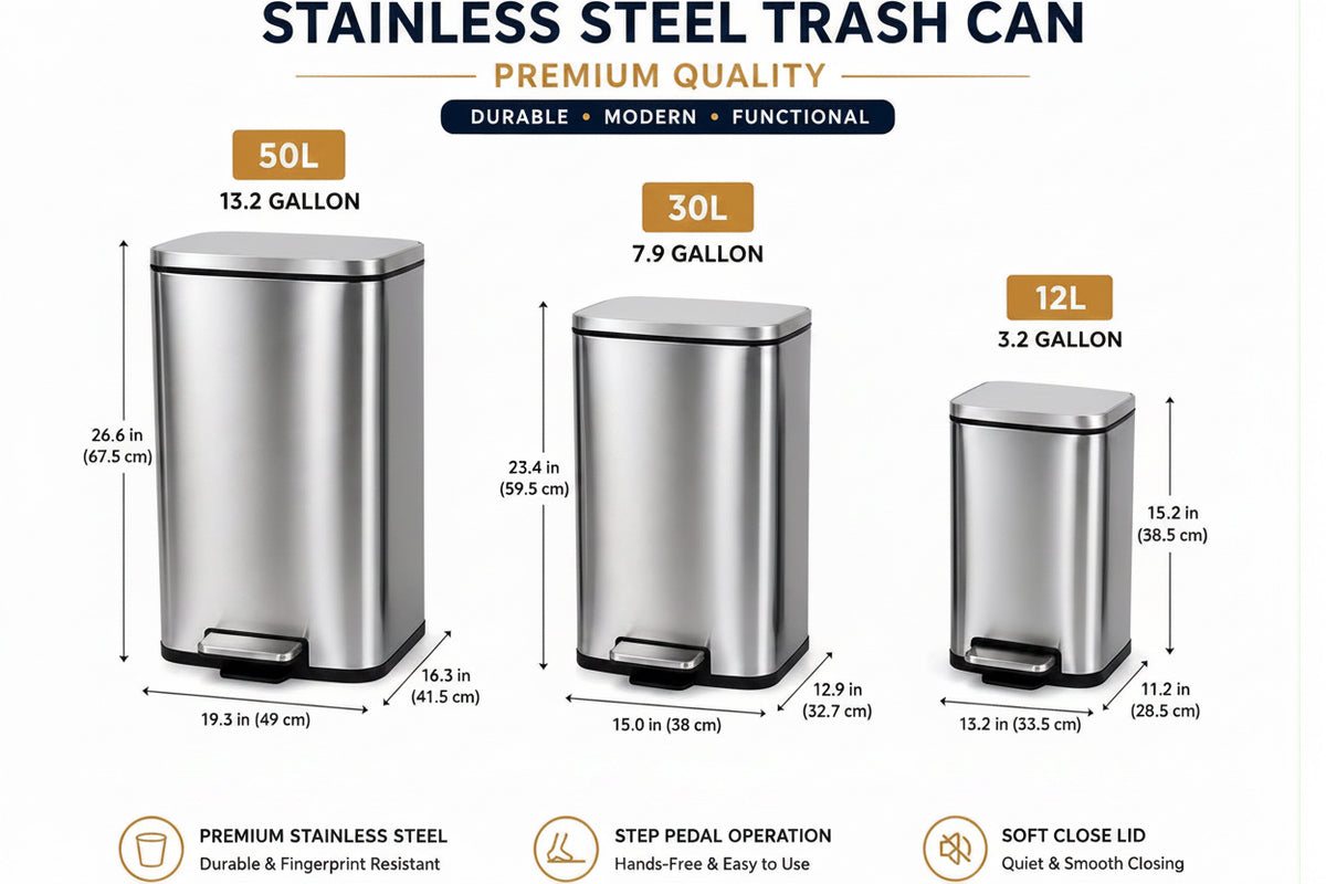 Stainless Steel Step Trash Can