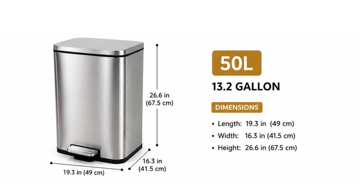 Stainless Steel Step Trash Can