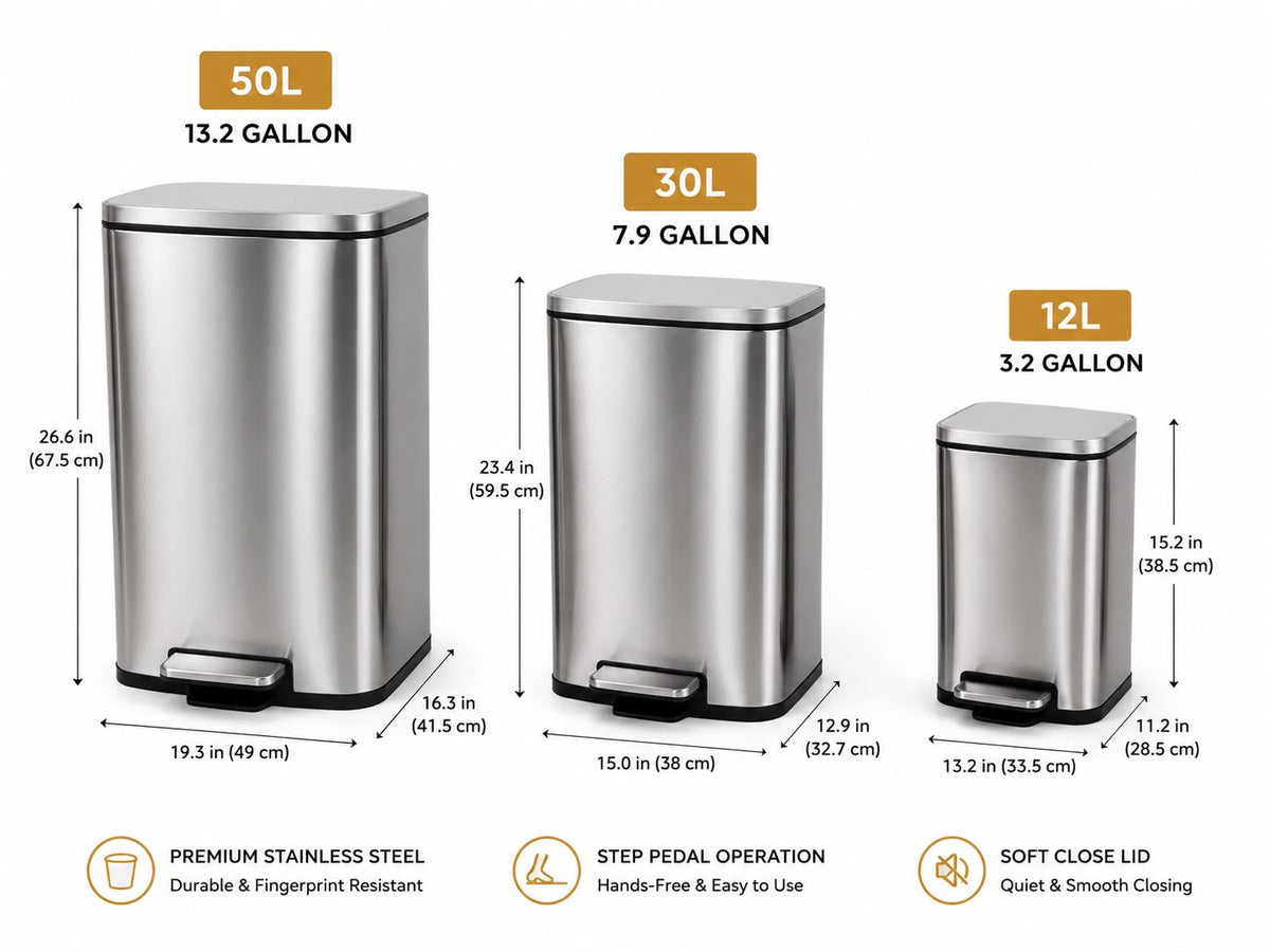 Stainless Steel Step Trash Can