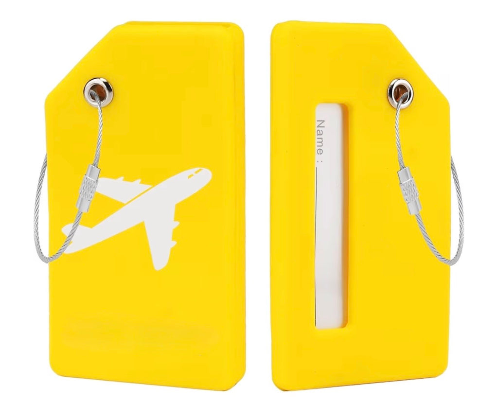 Personalized Luggage Silicone Tags – Durable Travel Tags with Stainless Steel Loop ✈️🧳 (4pcs)