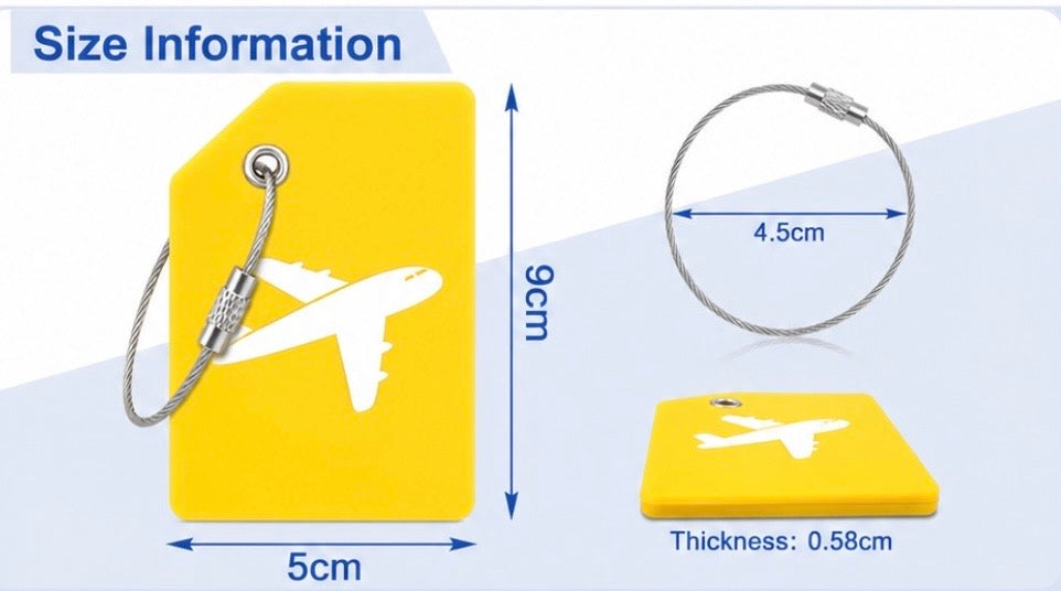 Personalized Luggage Silicone Tags – Durable Travel Tags with Stainless Steel Loop ✈️🧳 (4pcs)