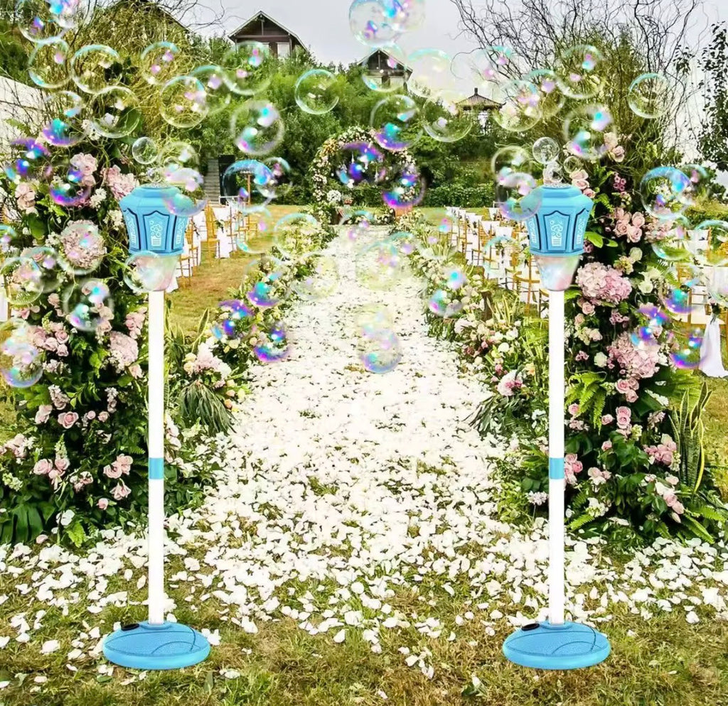 Bubble Machine Lamp with Light, Rechargeable Outdoor Summer Bubbles Toys for Kids & Adults, Bubble Blower and Wand Toy, Birthday Christmas Party Gifts for Toddlers Teens Blue
