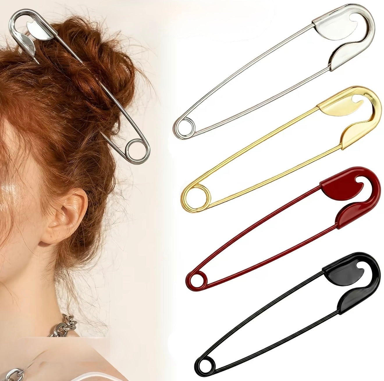 TikTok Stainless Steel Waterproof Non Tarnished 18K Gold Plated Minimalist Pin Hair Clip for Women