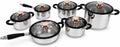 Stainless Steel PREMIUM-BLACK 12-Piece Stainless Steel Cookware Set