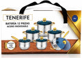 Stainless Steel Cookware Set with Glass Lids Induction Ready, 12-Piece Set, Glass Lids Included